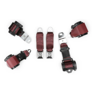 CHEVROLET CORVETTE 1972-1973 maroon two passenger shoulder belt system dual retractors RETROBELT RB-7273V-MAR