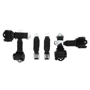 CHEVROLET CHEVROLET 1974-1977 black two passenger shoulder belt system dual retractors RETROBELT RB-7477V-BLK