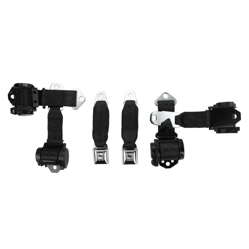 CHEVROLET CHEVROLET 1974-1977 black two passenger shoulder belt system dual retractors RETROBELT RB-7477V-BLK
