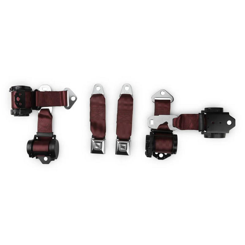 CHEVROLET CHEVROLET 1974-1977 maroon two passenger shoulder belt system dual retractors RETROBELT RB-7477V-MAR