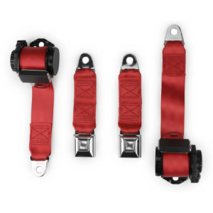 CHEVROLET CORVETTE 1978-1982 ROUGE BRIANT bright red two passenger shoulder belt system single retractors RETROBELT RB-7882V-BRD