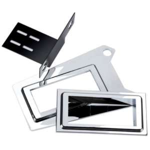 CHEVROLET CORVETTE 1963-1967 PLAQUE CHROME FACADE AUTORADIO + SUPPORT INTERIEUR TABLEAU DE BORD chrome plastic bezels and shaft