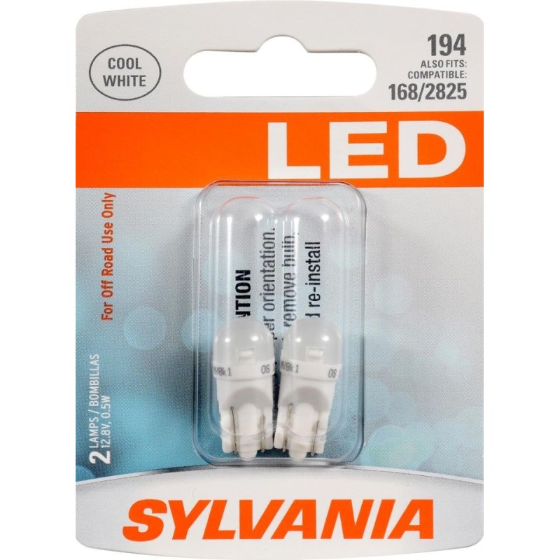CHEVROLET CORVETTE 1976-2004 PAIRE D'AMPOULES LED BLANCHES POUR PANNEAU D'INSTRUMENTATION COMPTEUR DE VITESSES Sylvania Lighting