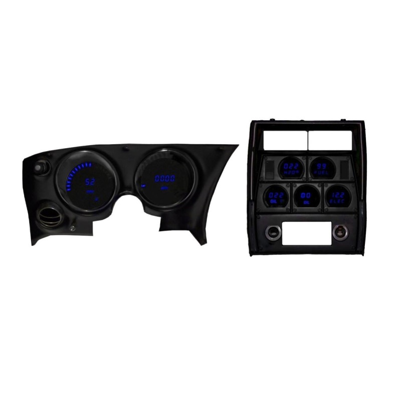 CHEVROLET CORVETTE 1968-1977 KIT DE JAUGES DE TABLEAU DE BORD NUMÉRIQUE BLEU Intellitronix Digital Direct-Fit Gauge Clusters DP2