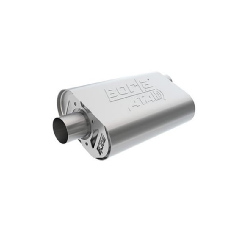 63.5 mm 2.5 pouces SILENCIEUX D’ÉCHAPPEMENT ATAK INOX ENTREE COTE ET SORTIE CENTRE Crate304 Stainless Steel 2.5 Inch Muffler BOR