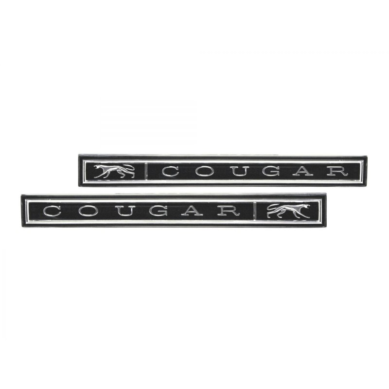 MERCURY COUGAR 1967-1968 EMBLEMES DE QUART DE PANNEAUX COUGAR Quarter Emblems Pair SCOTT DRAKE C7WY-6528818/9A