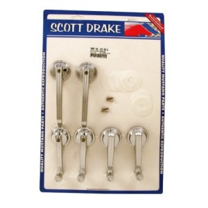 FORD MUSTANG 1965-1967 COUPE ET CABRIOLET KIT DE POIGNEES DE PORTE ET VITRE FIN 1965 door handle and window crank kit late 1965
