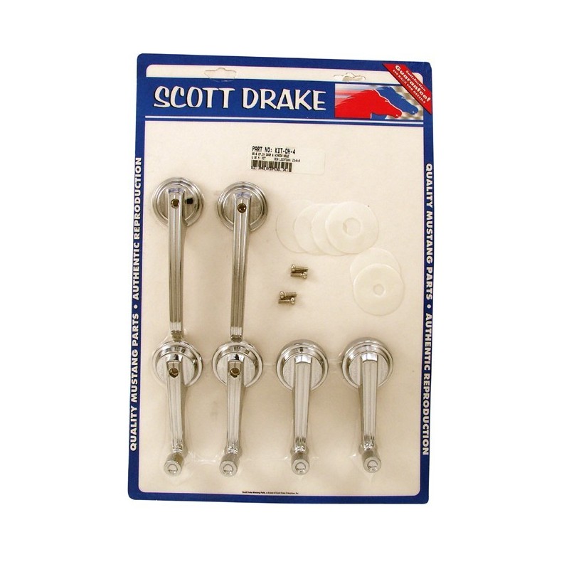 FORD MUSTANG 1965-1967 COUPE ET CABRIOLET KIT DE POIGNEES DE PORTE ET VITRE FIN 1965 door handle and window crank kit late 1965