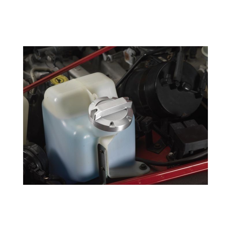 JEEP WRANGLER 1997-2006 TJ CACHE BOUCHON DE BOCAL DE LIQUIDE LAVE GLACE ALUMINIUM Washer Fluid cap cover SCOTT DRAKE JP-120015-B