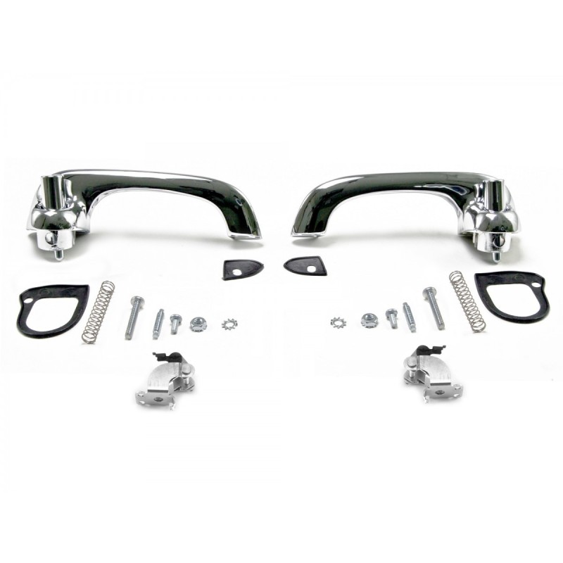 FORD MUSTANG 1969-1970 KIT DE POIGNEES DE PORTE CHROME POLI QUALITE SHOW Show quality door handles polished chrome SCOTT DRAKE C