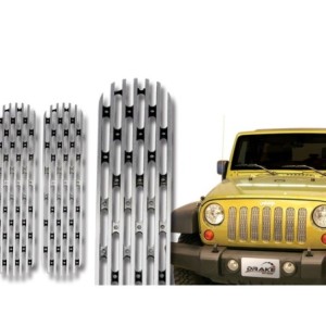 JEEP 2007-2014 JK INSERTS DE GRILLE POLI Grille Inserts Polished SCOTT DRAKE JP-190008-POLSH
