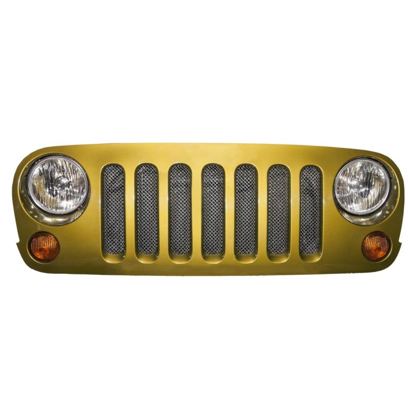 JEEP 2007-2015 JK INSERTS DE GRILLE INOX AVEC FINITION CHROME Mesh Grille stainless with Chrome Finish SCOTT DRAKE JP-190010-C