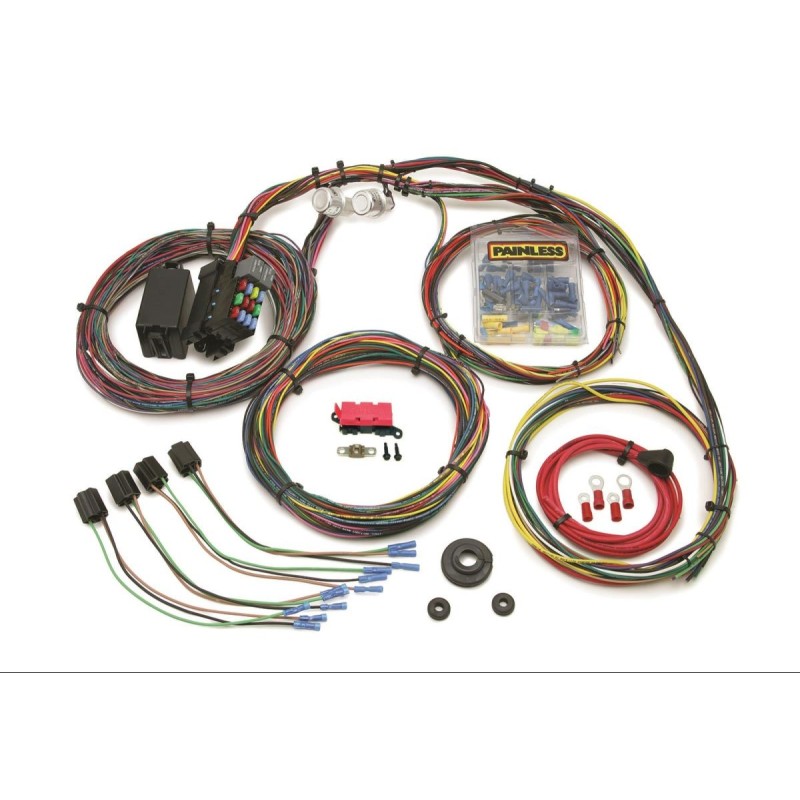 DODGE CHARGER 1967-1974 KIT FAISCEAU ELECTRIQUE MODERNE COMPLET Painless Performance 21-Circuit Mopar Color-Coded Universal Wiri