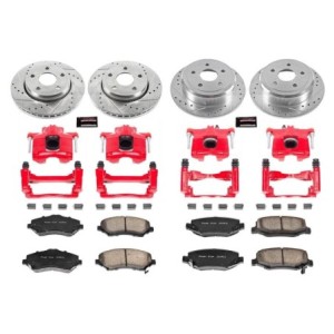 JEEP WRANGLER 2007-2018 V6 220 231 KIT COMPLET FREIN SPORT AVANT ET ARRIÈRE AVEC DISQUES RAINURES ET PERCES ET ÉTRIERS PowerStop