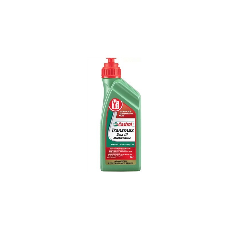 Castrol Transmax Dex III Multivéhicule remplace ATF TQ DIII (Dexron 3) et ATF DEX II huile boite de vitesses 1 Litre