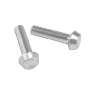 FORD MUSTANG 1965-1966 PAIRE DE LOQUETS DE VERROU DE PORTE SATIN Door lock knobs satin pair SCOTT DRAKE C5DZ-6221850-S