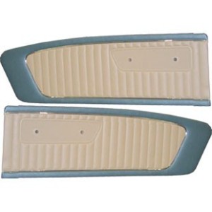 FORD MUSTANG 1965 PAIRE DE PANNEAUX DE PORTE BLEU BLANC Door panels blue white SCOTT DRAKE C5ZZ65239423B/W