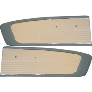 FORD MUSTANG 1966 PAIRE DE PANNEAUX DE PORTE BLEU BLANC Door panels blue white SCOTT DRAKE C6ZZ65239423B/W