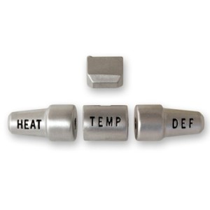 FORD MUSTANG 1964-1966 BOUTONS DE COMMANDE DE CHAUFFAGE SATIN heater knob set satin SCOTT DRAKE C5DZ-18519-KS