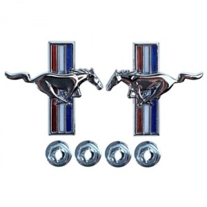 FORD MUSTANG 1969-1970 PAIRE D EMBLEMES DE PANNEAUX DE PORTE Door panel emblems pair SCOTT DRAKE C9ZB-6520820-3