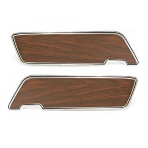 FORD MUSTANG 1969-1970 PAIRE D INSERTS POUR PANNEAUX DE PORTE DELUXE COLORIS NOYER Deluxe door panel inserts walnut pair SCOTT D