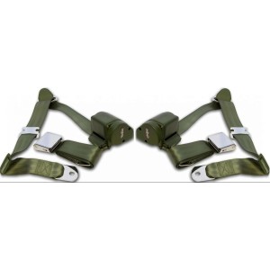 FORD MUSTANG 1964-1973 COUPE ET FASTBACK PAIRE DE CEINTURES DE SECURITE 3 points VERT seat belt green SCOTT DRAKE SB-3P-GN