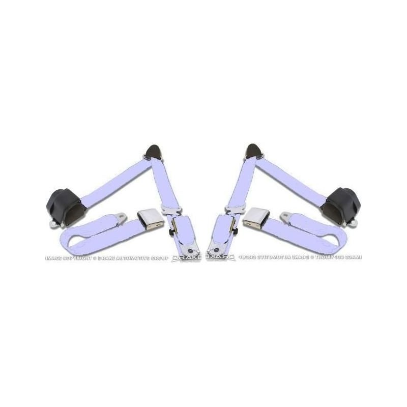 FORD MUSTANG 1964-1973 COUPE ET FASTBACK ( POUR CABIOLET PRENDRE KIT MONTAGE SB-3P-HK ) PAIRE DE CEINTURES DE SECURITE BLEU CLAI