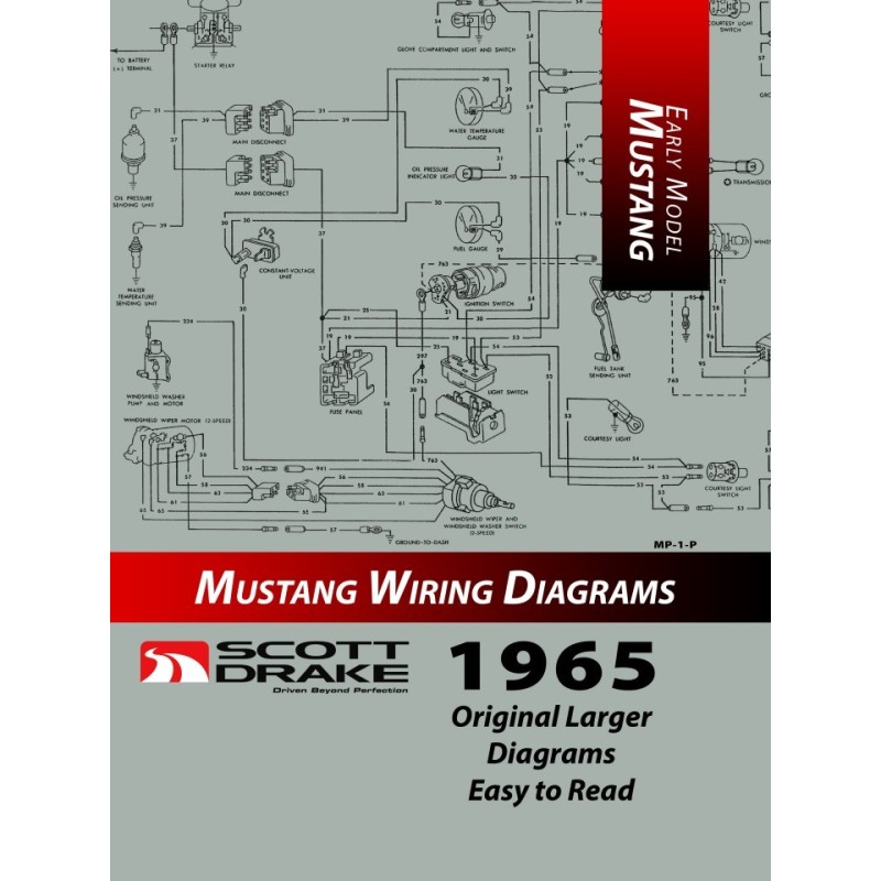FORD MUSTANG 1965 MANUEL DE CABLAGE GRAND FORMAT Pro wiring diagram manual large format SCOTT DRAKE MP-1-P