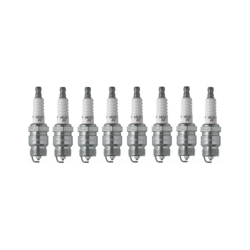 8 BOUGIES NGK WR5 V-Power 2438 FORD MUSTANG V8 289 302 351 W 390 427 1964-1973 (version grosses bougies prise sur clé de 21 mm)