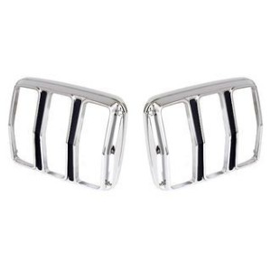 FORD MUSTANG 1964-1966 PAIRE DE FACETTES DE FEUX ARRIERES CHROME Tail Light Bezels Concours Pair SCOTT DRAKE C5ZZ-13489-AR