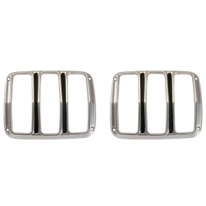 FORD MUSTANG 1964-1966 PAIRE DE FACETTES DE FEUX ARRIERES SATIN Tail Light Bezels Satin Pair SCOTT DRAKE C5ZZ-13489-S