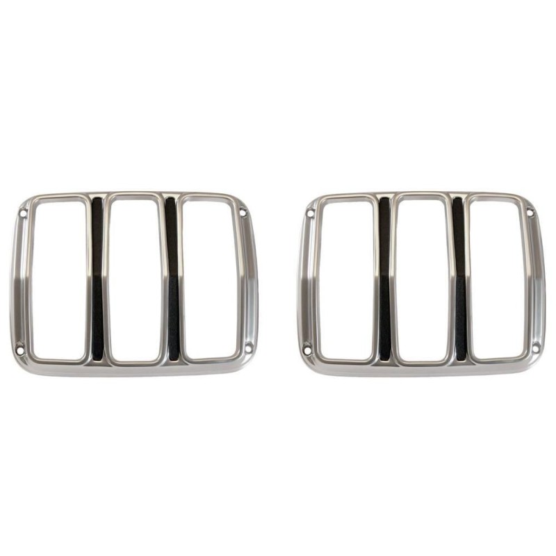 FORD MUSTANG 1964-1966 PAIRE DE FACETTES DE FEUX ARRIERES SATIN Tail Light Bezels Satin Pair SCOTT DRAKE C5ZZ-13489-S