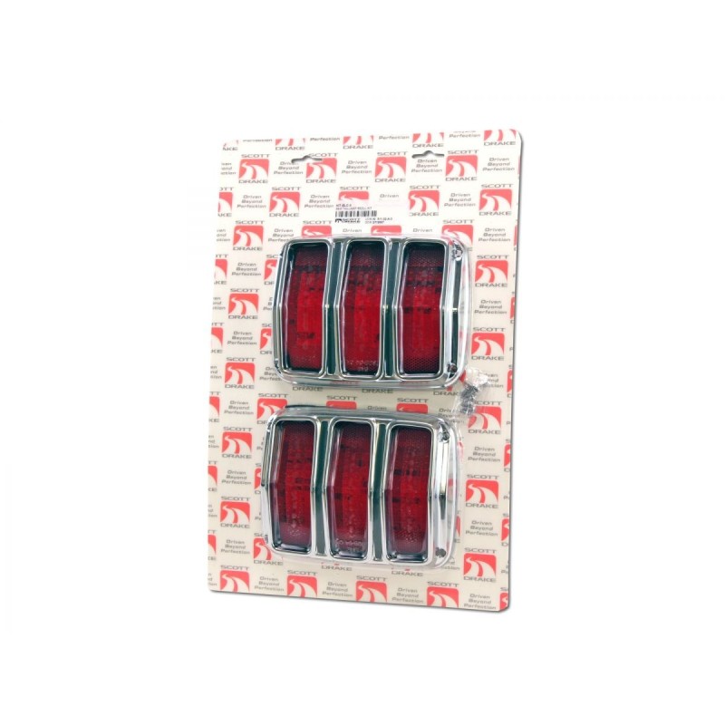 FORD MUSTANG 1964-1966 KIT DE FEU ARRIERES AVEC CONTOUR Tail Light Bezel Kit SCOTT DRAKE KIT-ELC-3