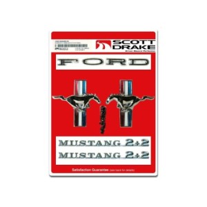 FORD MUSTANG 1965-1966 EMBLEME OFFICIEL DE FASTBACK 6 CYLINDRES Fastback emblem 6 cylinder SCOTT DRAKE C5ZZ-6340282-6K