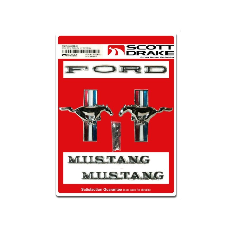 FORD MUSTANG 1965-1966 COUPE ET CABRIOLET EMBLEME OFFICIEL 6 CYLINDRES emblem 6 cylinder SCOTT DRAKE C5ZZ-6540282-6K