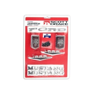 FORD MUSTANG 1965 GT EMBLEME OFFICIEL TOUS V8 emblem kit All bodystyles 8 Cylinder SCOTT DRAKE C5ZZ-65402828GT