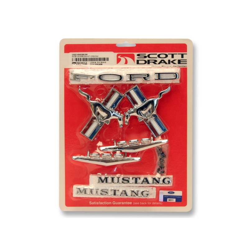 FORD MUSTANG 1965-1966 COUPE ET CONVERTIBLE EMBLEME OFFICIEL V8 emblem kit coupe and convertible 8 Cylinder 289 SCOTT DRAKE C5ZZ