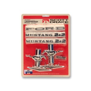 FORD MUSTANG 1965-1966 FASTBACK EMBLEME OFFICIEL V8 emblem kit Fastback 8 Cylinder SCOTT DRAKE C5ZZ-6340282-8K