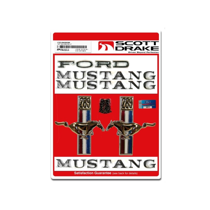FORD MUSTANG 1967 EMBLEME OFFICIEL 289 emblem kit 289 SCOTT DRAKE C7ZZ-6540282289