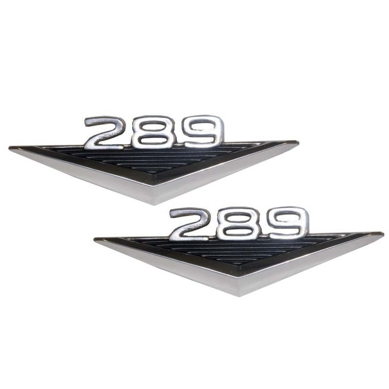 FORD MUSTANG 1965-1966 289 PAIRE D EMBLEMES POUR AILE 289 Fender emblem pair SCOTT DRAKE C3OZ-16228-A