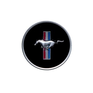 FORD MUSTANG 1968-1973 EMBLEME DE KLAXON CENTRE DE VOLANT TRI BARRE AVEC MUSTANG CLASSIC CHEVAL AU GALOP Horn Panel Emblem with