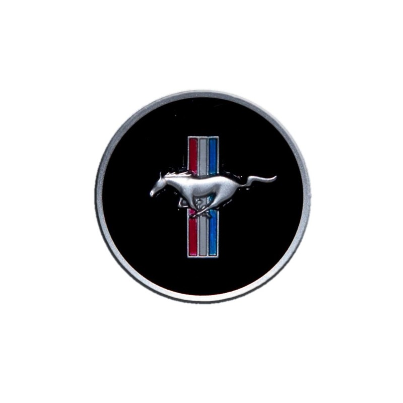 FORD MUSTANG 1968-1973 EMBLEME DE KLAXON CENTRE DE VOLANT TRI BARRE AVEC MUSTANG CLASSIC CHEVAL AU GALOP Horn Panel Emblem with