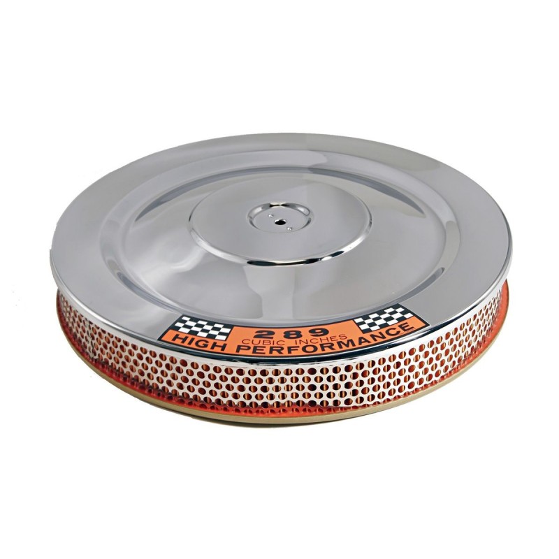 FORD MUSTANG 1964-1965 FILTRE A AIR CHROME ET SOUBASSEMENT OR HAUTE PERFORMANCE FINITION CONCOURS 289 Concourse Air Cleaner gold