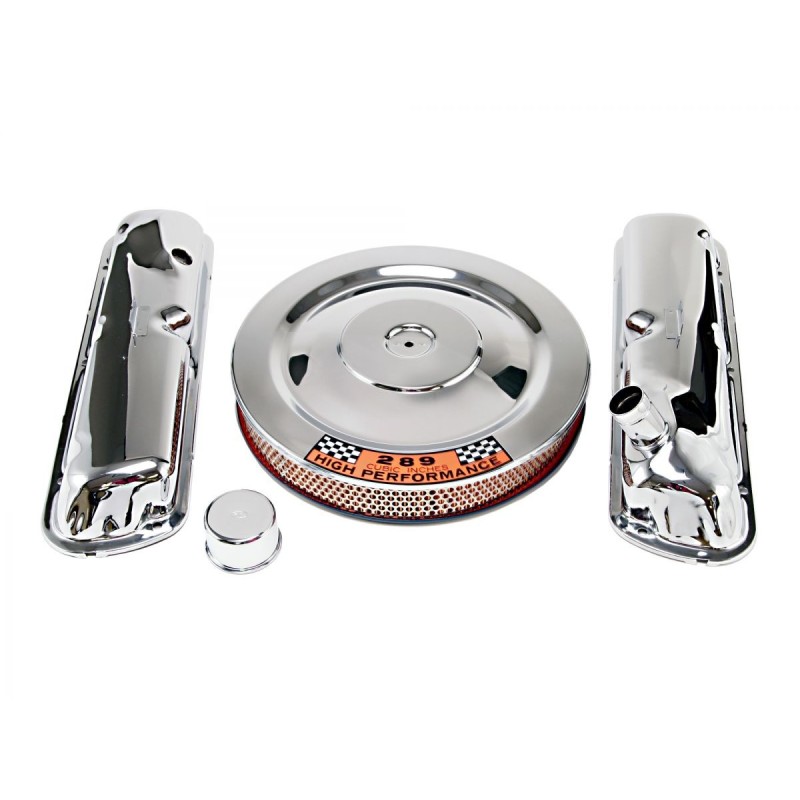 FORD MUSTANG 1964-1973 V8 260 289 302 KIT D HABILLAGE DE MOTEUR QUALITE SHOW CHROME Engine dress up kit quality show SCOTT DRAKE
