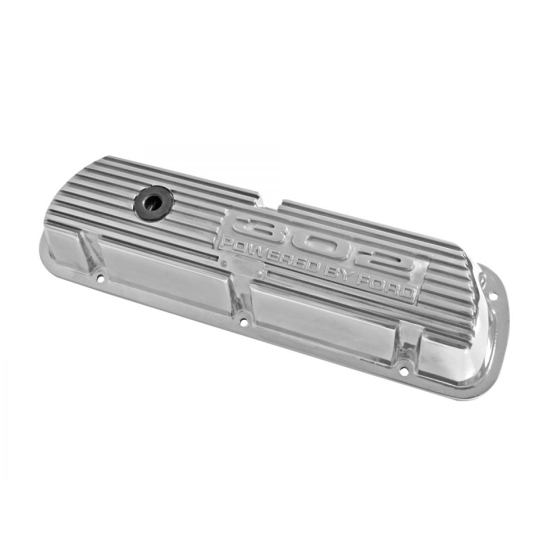 FORD MUSTANG 1964-1973 V8 302 PAIRE DE CACHE CULBUTEURS ALUMINIUM POLI aluminium polished valve covers pair SCOTT DRAKE 6A582-30