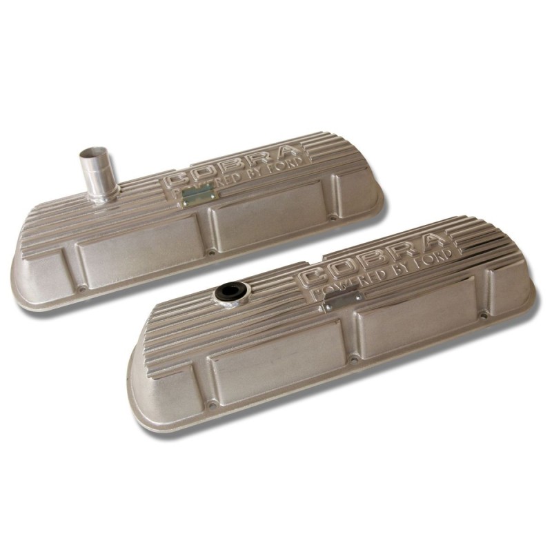FORD MUSTANG 1964-1973 V8 260 289 302 351W COBRA PAIRE DE CACHE CULBUTEURS ALUMINIUM Cobra open letter valve covers pair SCOTT D