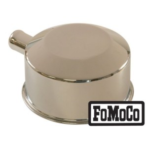 FORD MUSTANG 1965-1966 PUSH ON CAPSULE BOUCHON D HUILE AVEC TUBE LOGO FOMOCO CHROME oil cap with tube Fomoco logo chrome SCOTT D