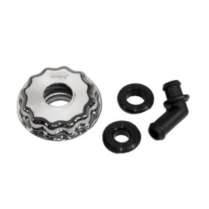 FORD MUSTANG 1967-1970 BOUCHON HUILE AVEC COUDE EN PVC CHROME oil cap with PVC elbow chrome SCOTT DRAKE D1AZ-6766-C