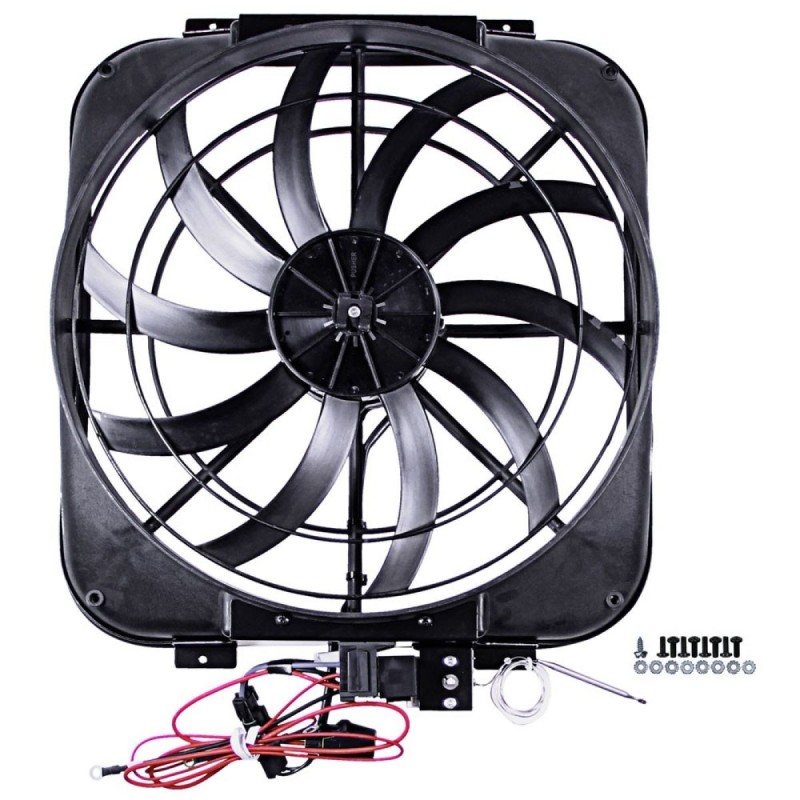 FORD MUSTANG 1964-1966 KIT CONVERSION PALES HELICES DE VENTILATEUR ELECTRIQUE 16 Premium electric fan and shroud SCOTT DRAKE C3D