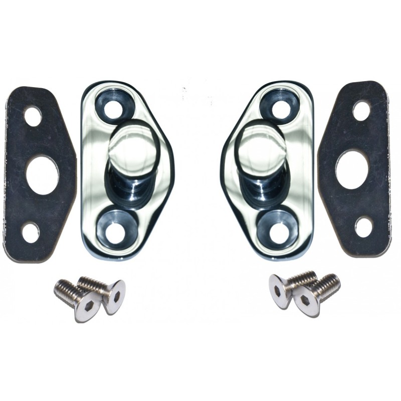 FORD MUSTANG 1964-1966 GACHES DE PORTE EN INOX CHROME Stainless steel door strikers SCOTT DRAKE C2OZ-6222008-SS